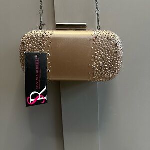 Sondra Roberts Metallic Gold Embellished Clutch